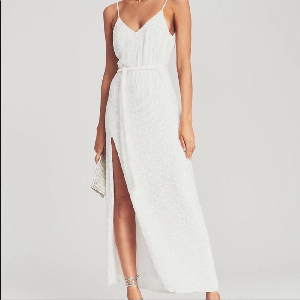 Retrofete Rebecca Sequined belted gown